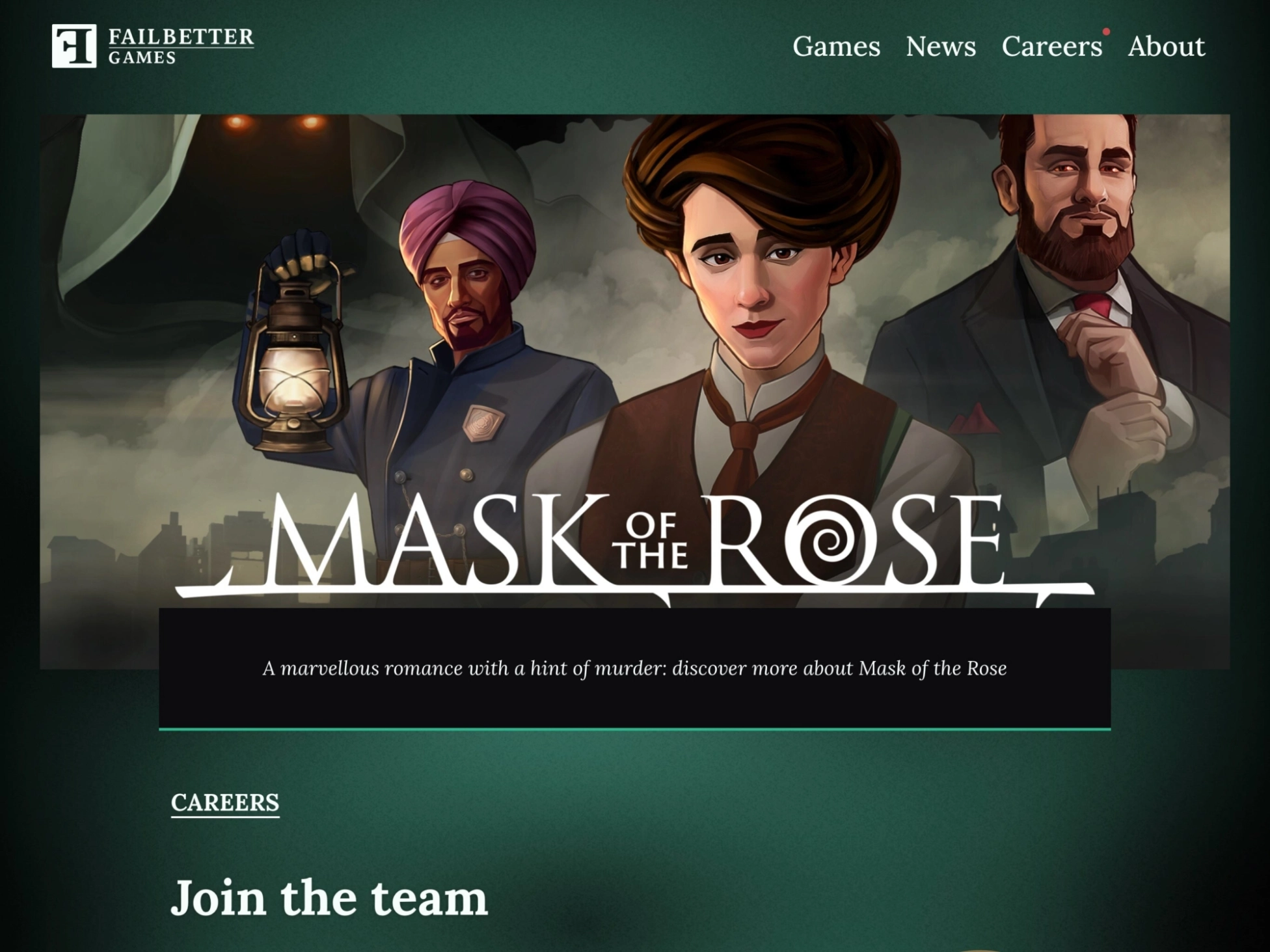 Failbetter Games - Homepage (desktop)