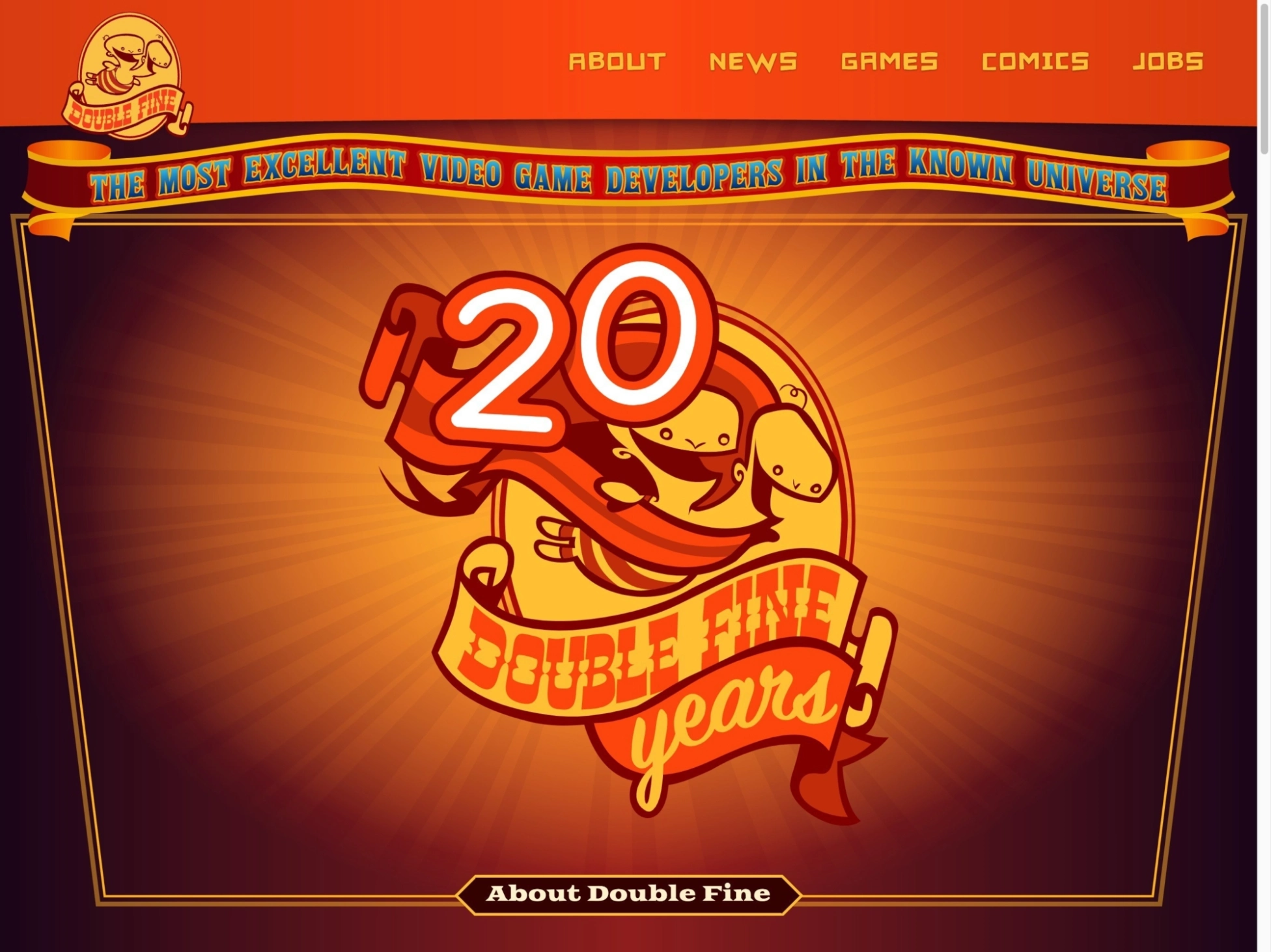 The doublefine.com homepage (desktop).