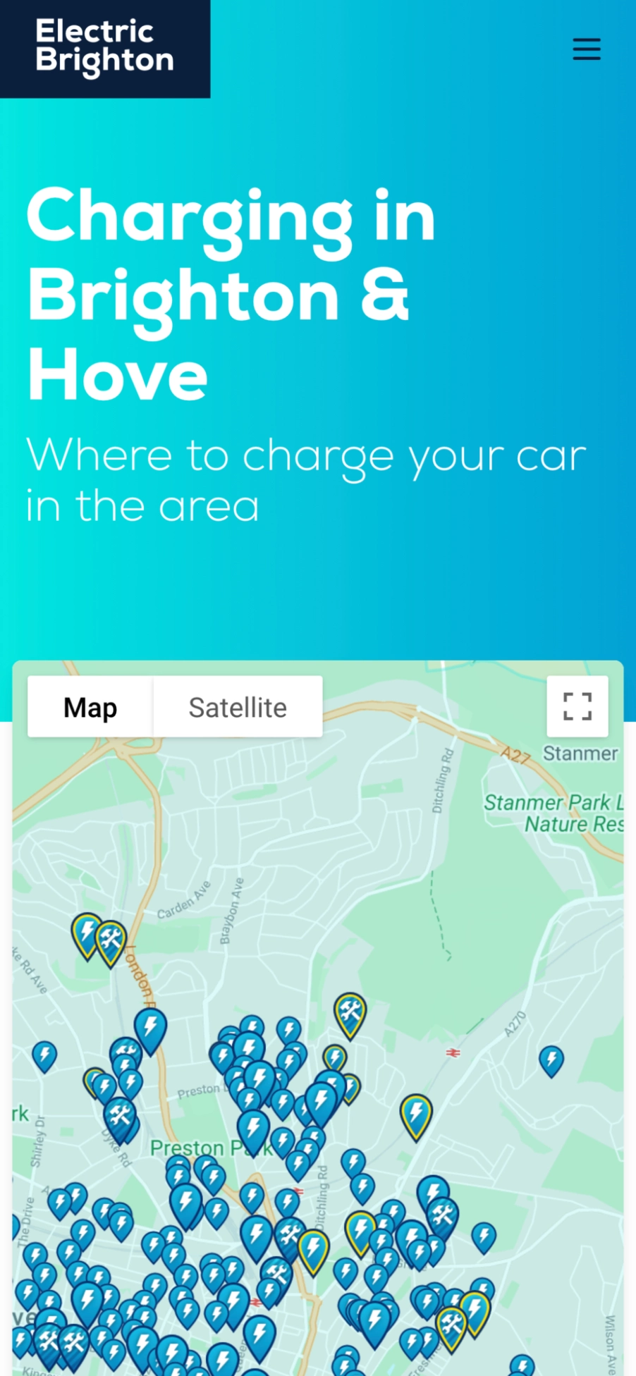 Electric Brighton - Charge point map (mobile)