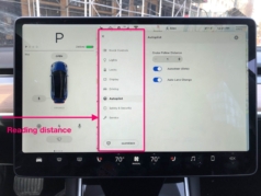 Menu positions in left hand drive Model 3