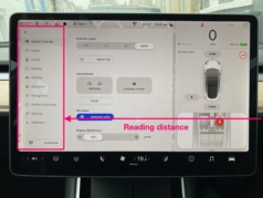 Menu positions in right hand drive Model 3