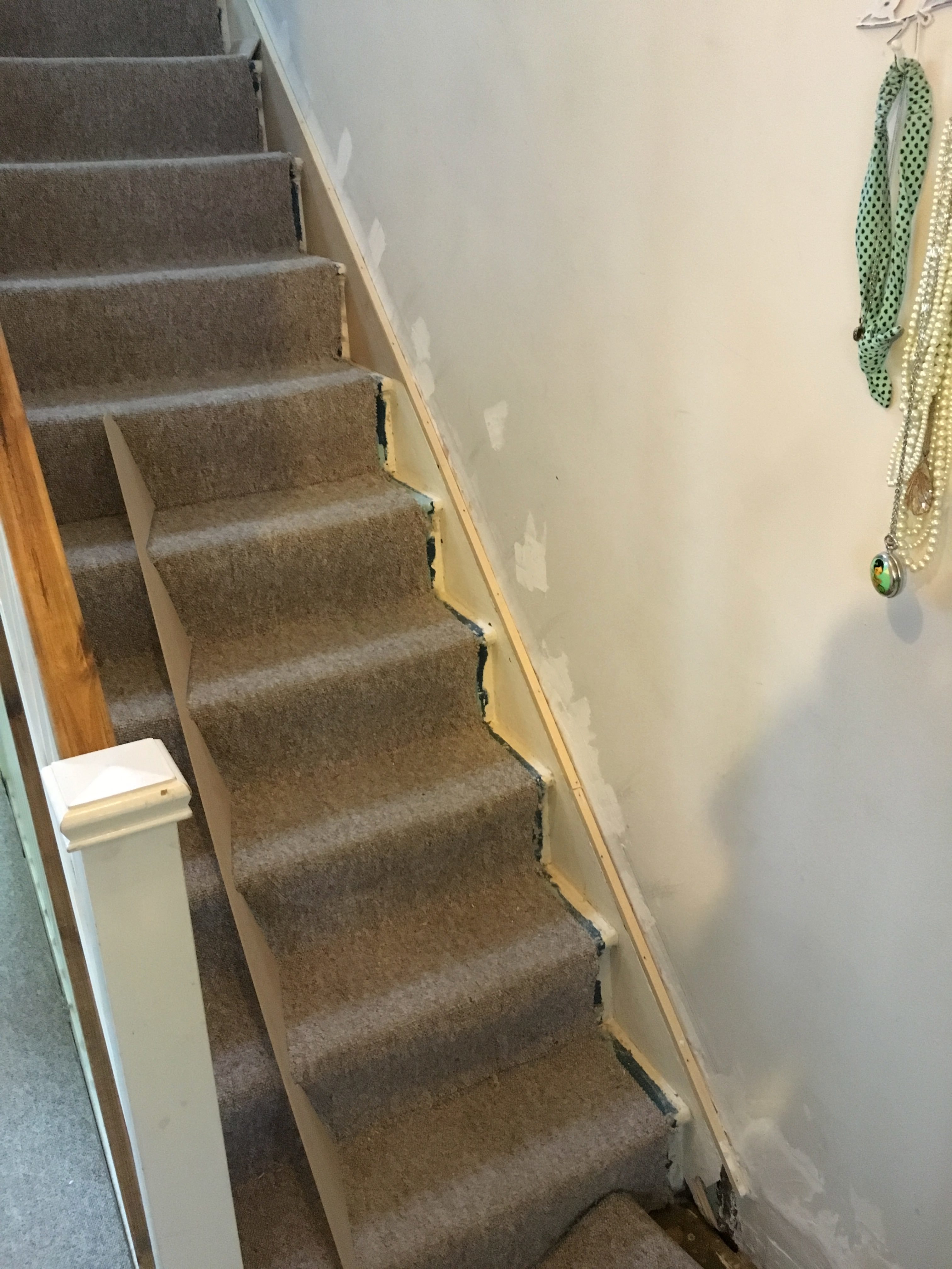 DIY Stair Trim - How to Add a Faux Stair Skirt - The Crazy Craft Lady