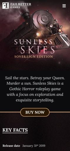 Failbetter Games - Sunless Skies (mobile)